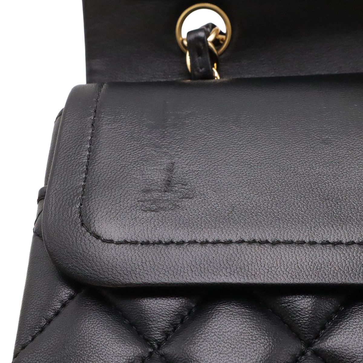 Chanel Quilted 25 CC Logo Chain Shoulder Bag Lambskin Black Gold — view 6