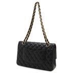 Chanel Quilted 25 CC Logo Chain Shoulder Bag Lambskin Black Gold — view 2