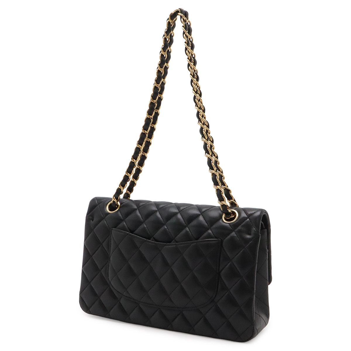 Chanel Quilted 25 CC Logo Chain Shoulder Bag Lambskin Black Gold — view 2