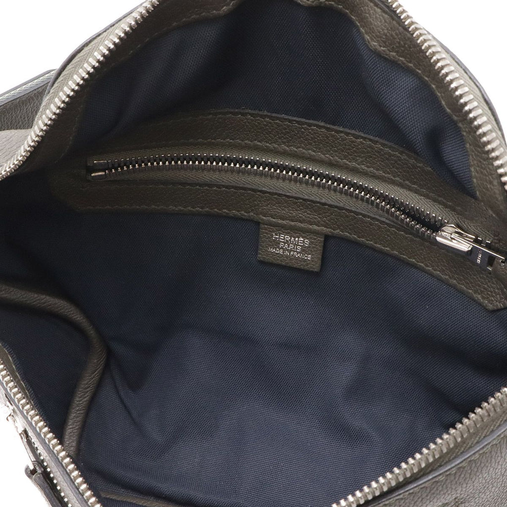 Hermes City Slide Cross PM Belt Bag Leather Guri Etain Silver — view 8