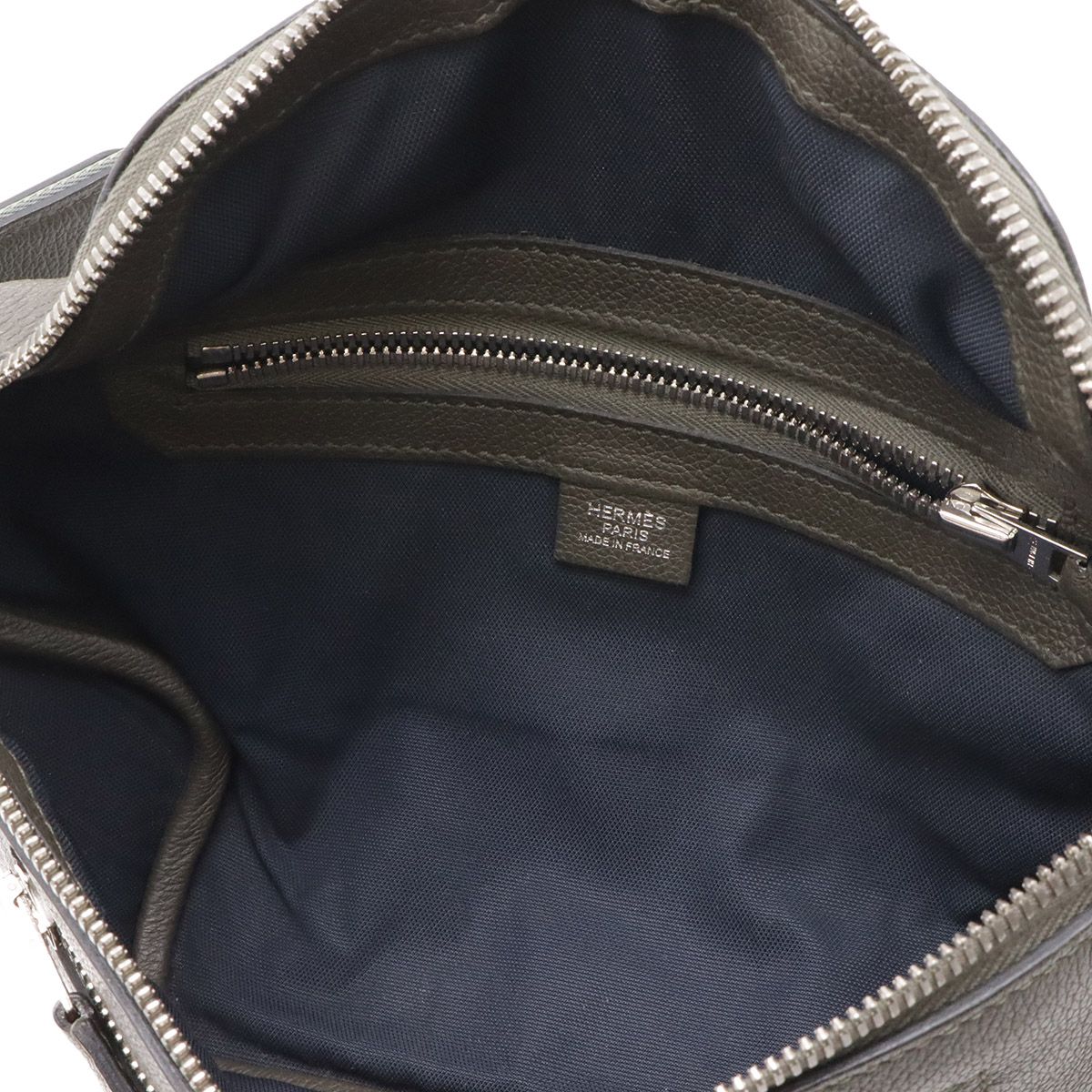 Hermes City Slide Cross PM Belt Bag Leather Guri Etain Silver — view 8