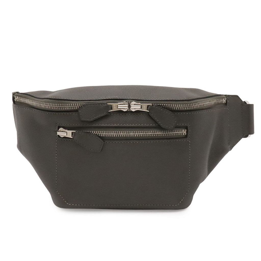 Hermes City Slide Cross PM Belt Bag Leather Guri Etain Silver