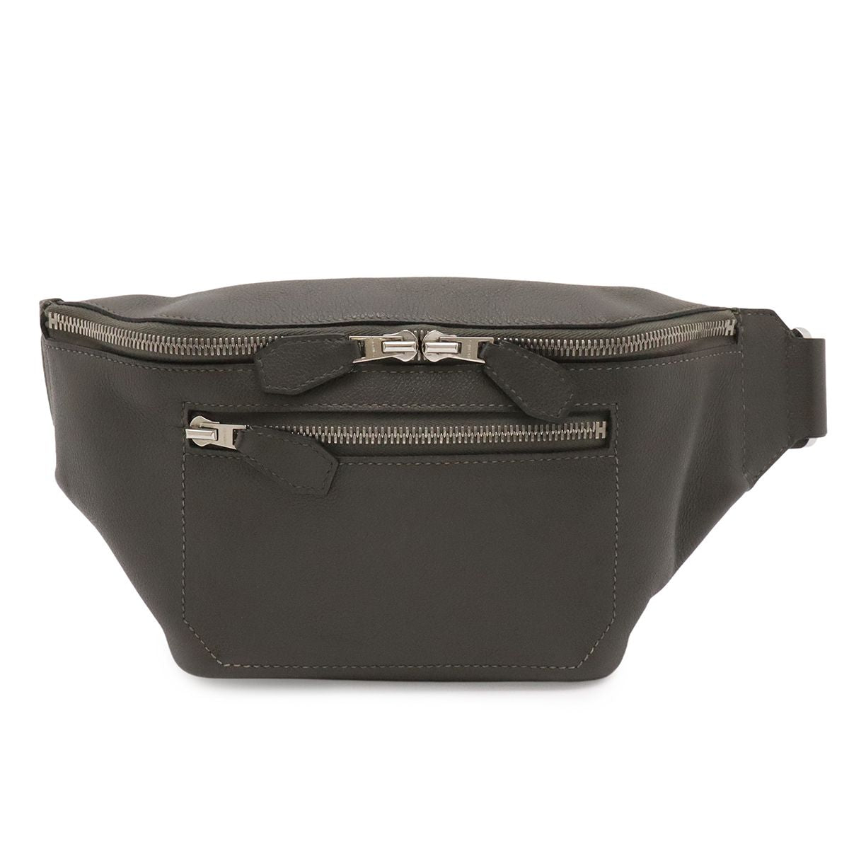 Hermes City Slide Cross PM Belt Bag Leather Guri Etain Silver