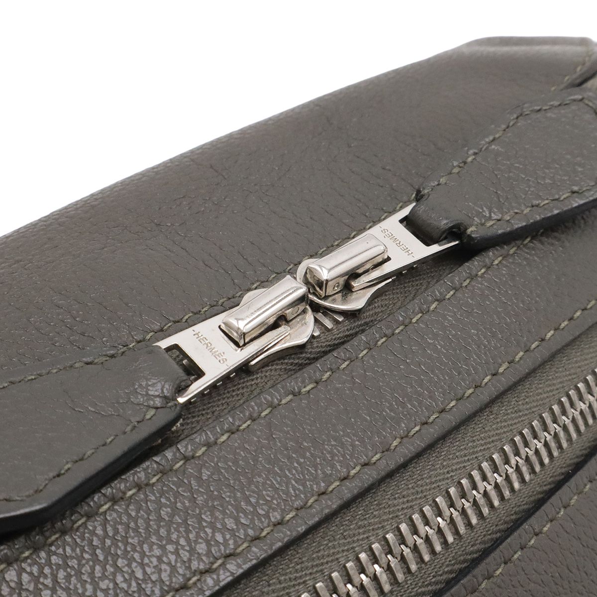 Hermes City Slide Cross PM Belt Bag Leather Guri Etain Silver — view 5