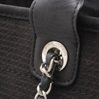 Chanel Deauville Line Small Shopping Tote 2-Way Chain Shoulder Bag Canvas Black — view 4