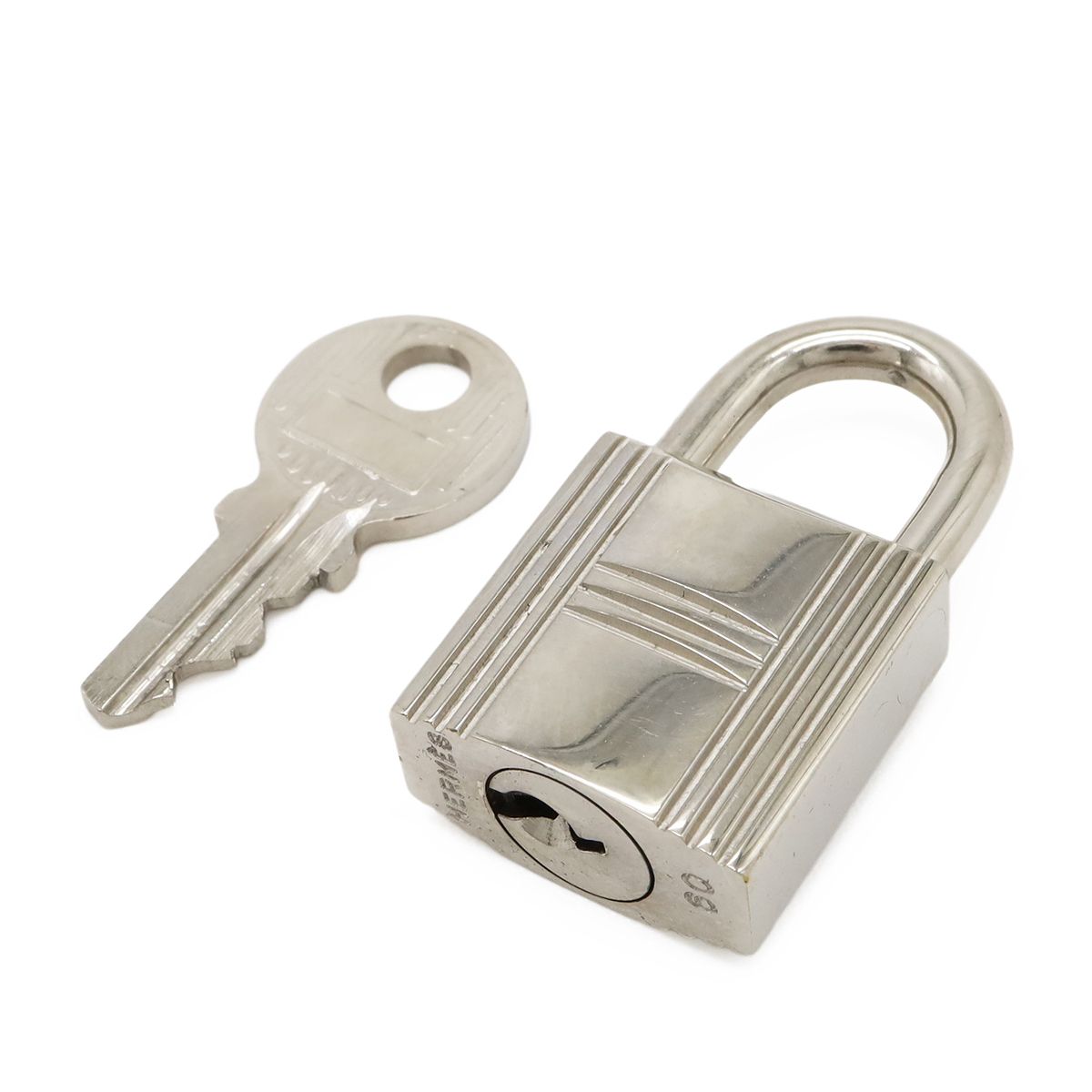Hermes Cadena Padlock Key with Key Metal Silver