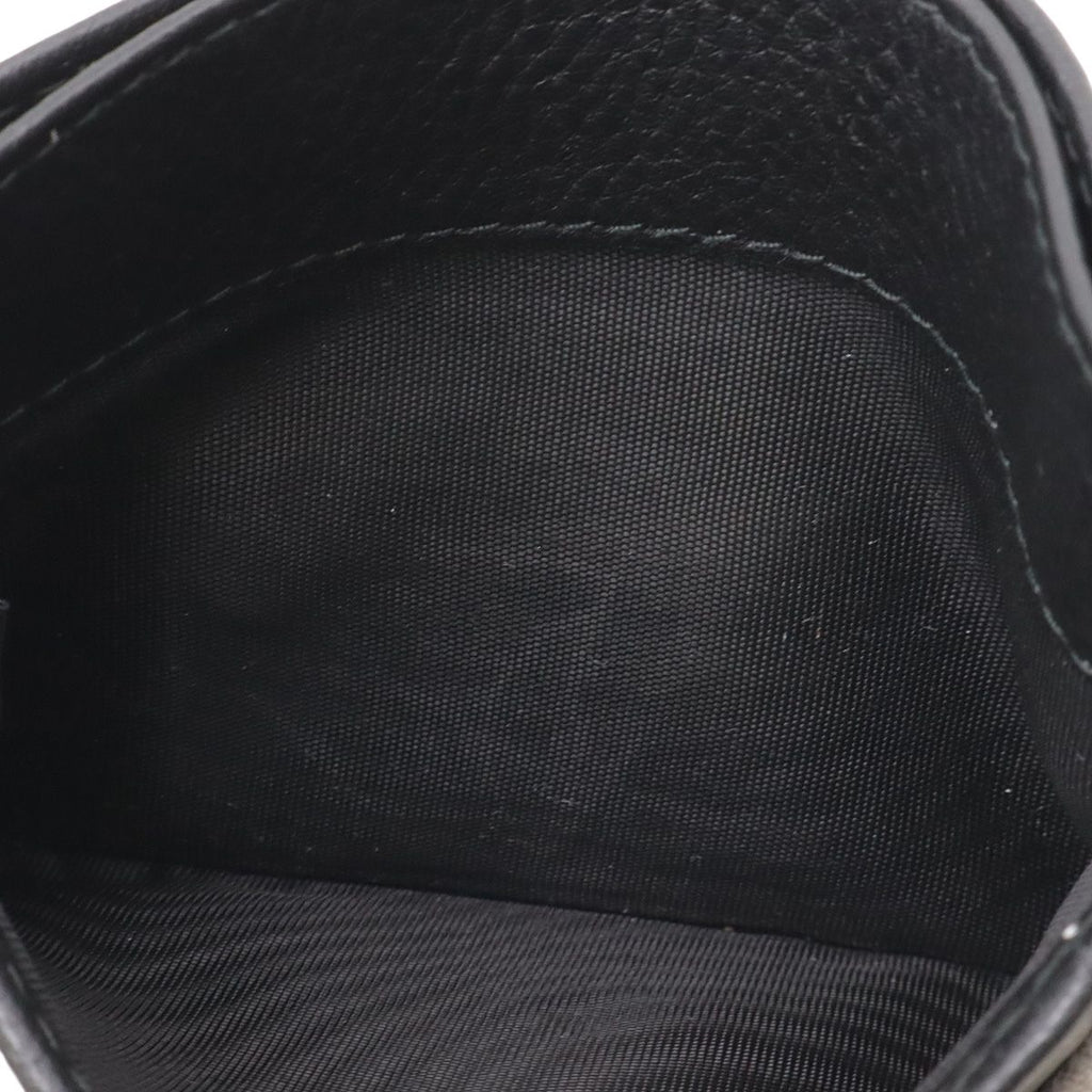 Prada Logo Card Case Holder Business Leather Nero Black Gold — view 5