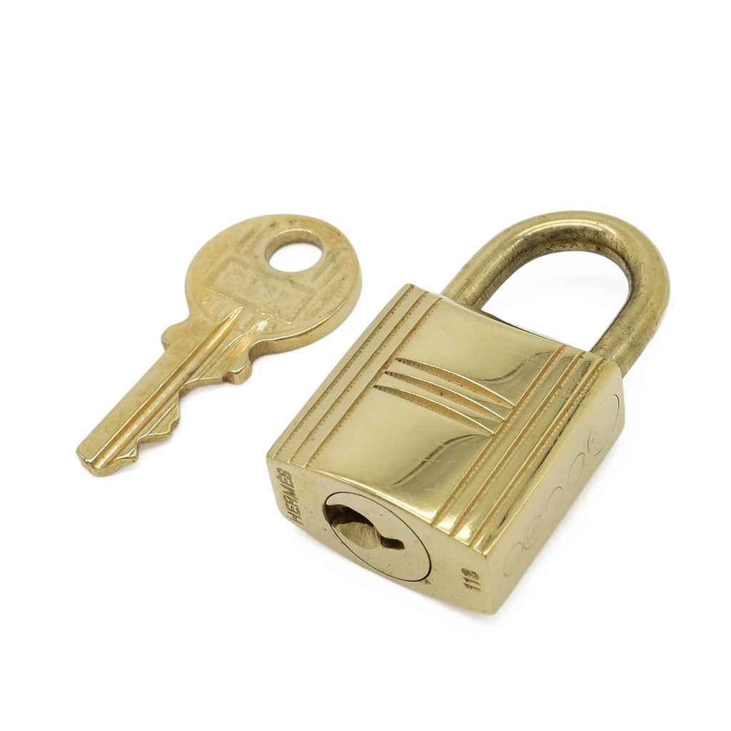 Hermes Cadena Padlock Key with Key Gold Plated