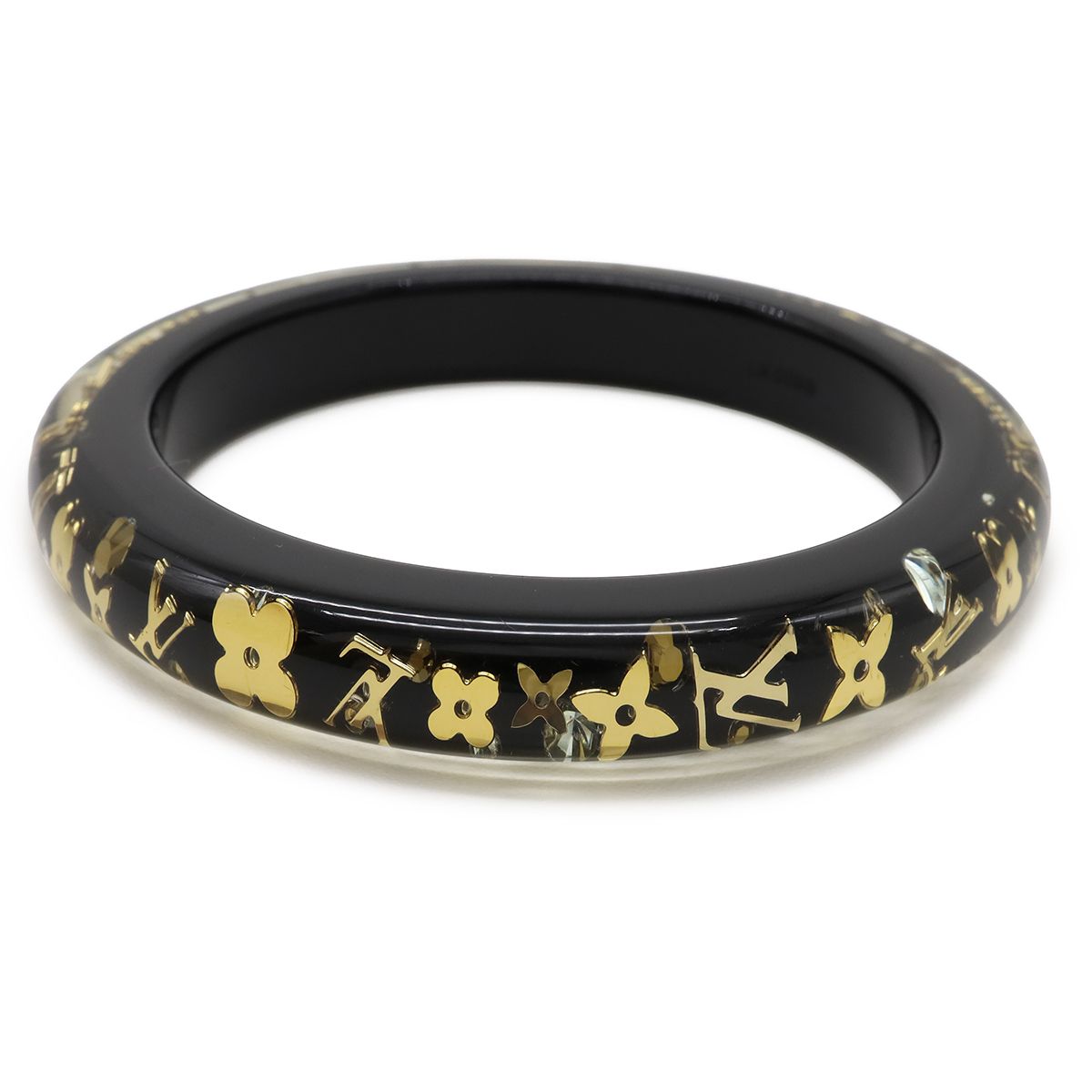 Louis Vuitton Bracelet Ankle John Bangle Rhinestone Clear Dark Brown — view 4