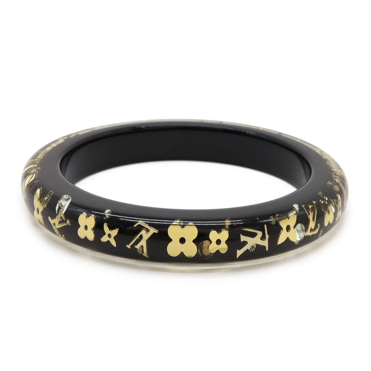 Louis Vuitton Bracelet Ankle John Bangle Rhinestone Clear Dark Brown — view 3