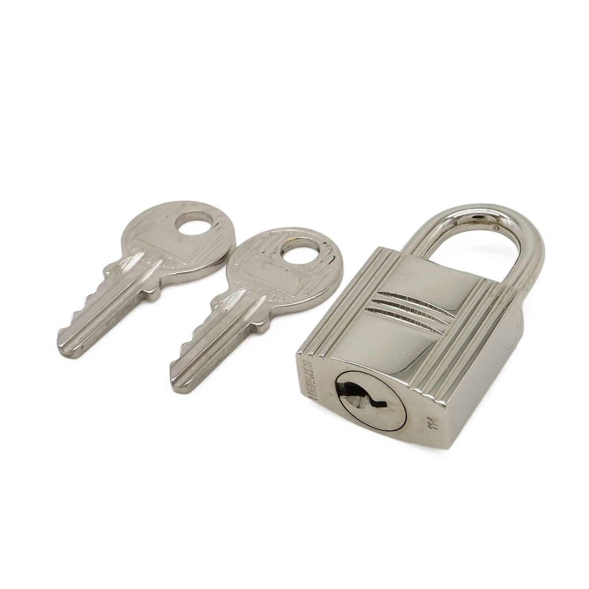 Hermes Cadena Padlock Key with Key Metal Silver