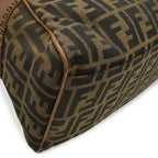 Fendi Zucca Etnico Tote Shoulder Bag Nylon Jacquard Leather Khaki Brown — view 3