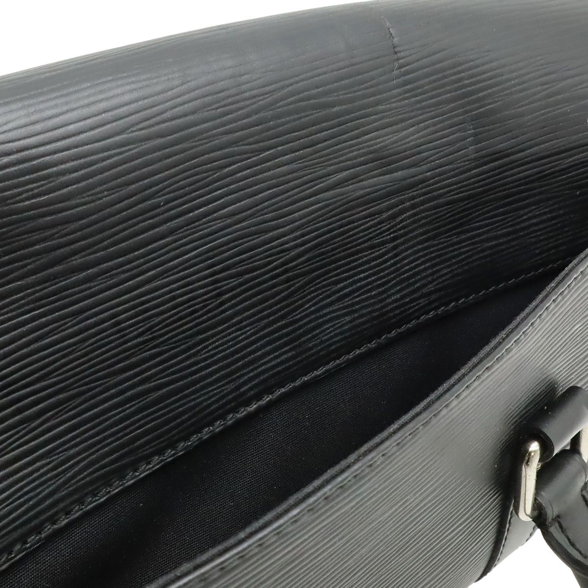 Louis Vuitton Epi Segur PM Handbag Leather Noir Black Silver — view 7