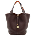 Hermes Picotin Lock 22 Handbag Taurillon Clemence Leather Rouge Ash Orange