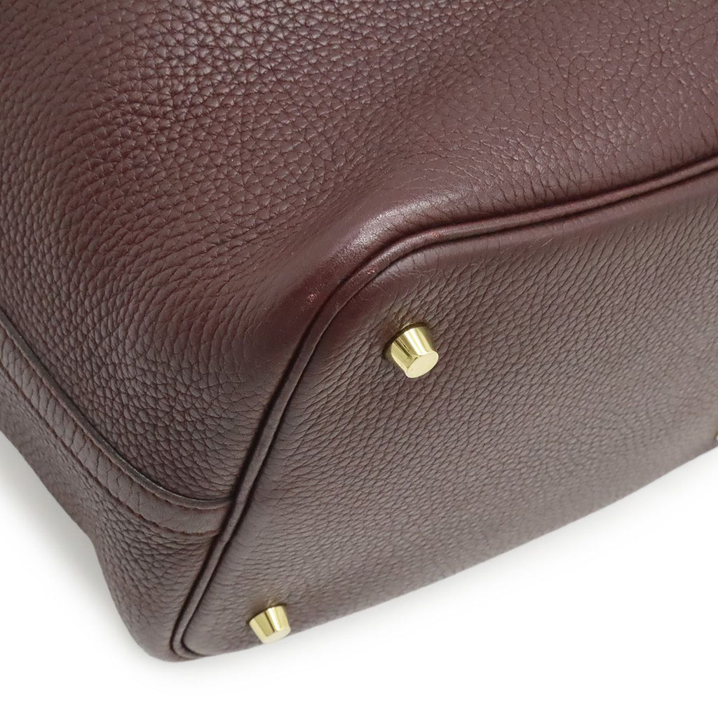 Hermes Picotin Lock 22 Handbag Taurillon Clemence Leather Rouge Ash Orange — view 3