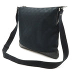 Gucci GG Canvas Shoulder Bag Crossbody Perforated Leather Black Silver — view 2