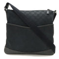 Gucci GG Canvas Shoulder Bag Crossbody Perforated Leather Black Silver