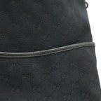 Gucci GG Canvas Shoulder Bag Crossbody Perforated Leather Black Silver — view 8