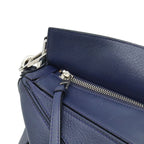 Loewe Puzzle Anagram 2-Way Shoulder Bag Crossbody Leather Navy Silver — view 5