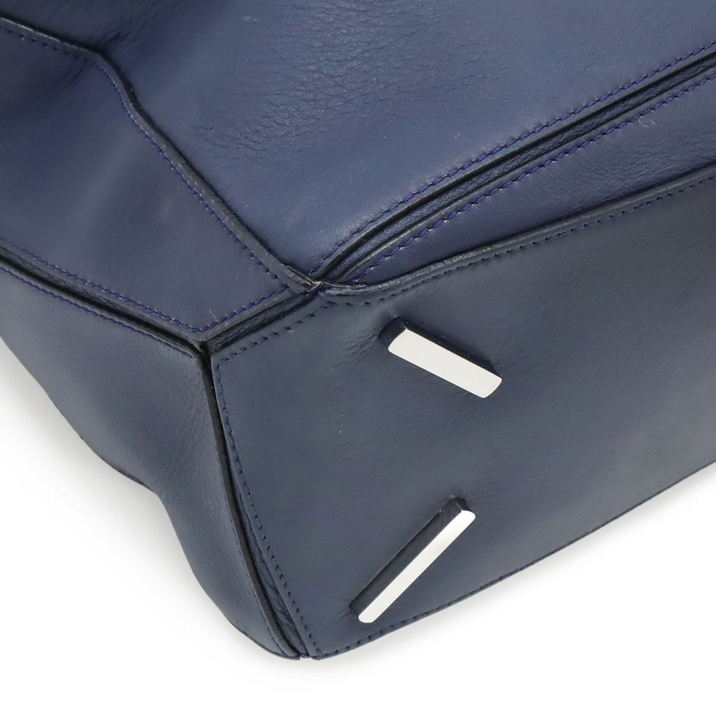 Loewe Puzzle Anagram 2-Way Shoulder Bag Crossbody Leather Navy Silver — view 3