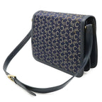 Celine C Macadam Horse Carriage Shoulder Bag Canvas Leather Navy Gold — view 2