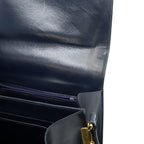 Celine C Macadam Horse Carriage Shoulder Bag Canvas Leather Navy Gold — view 7
