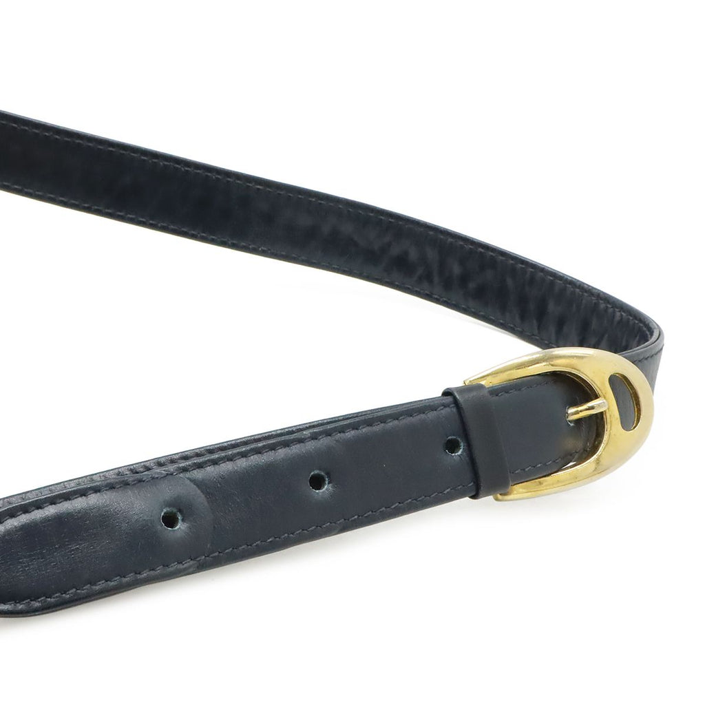 Celine C Macadam Horse Carriage Shoulder Bag Canvas Leather Navy Gold — view 5