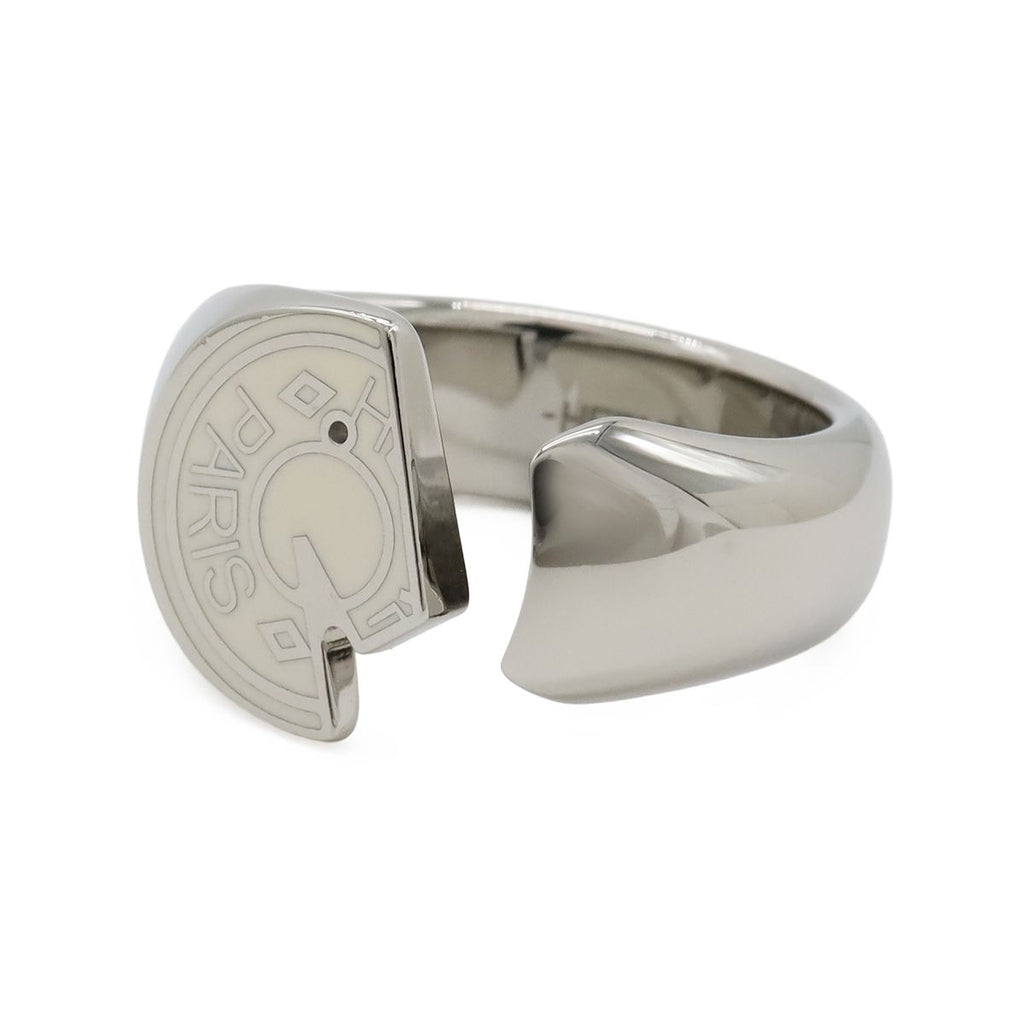 Hermes Clou de Selle Cal Open Ring Metal Ivory — view 2