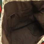 Gucci GG Canvas Sherry Line Tote Shoulder Leather Khaki Beige Green — view 5