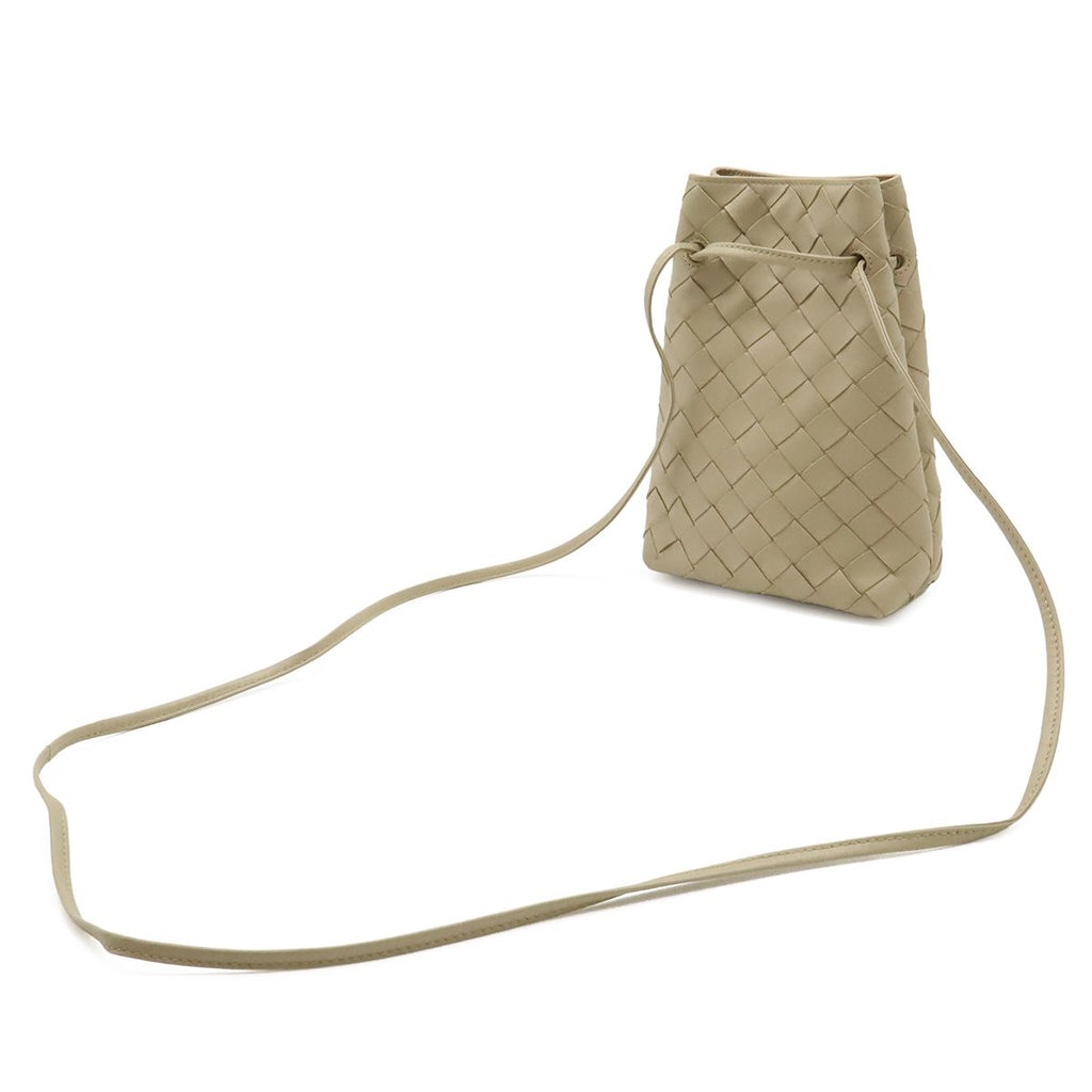 Bottega Veneta Intrecciato Shoulder Bag Pochette Pouch Leather Gray — view 2