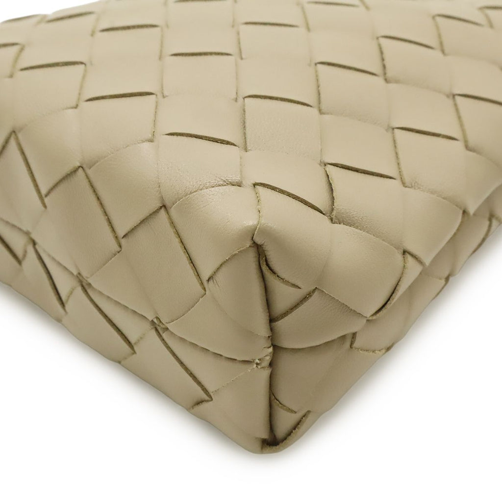 Bottega Veneta Intrecciato Shoulder Bag Pochette Pouch Leather Gray — view 3