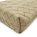 Bottega Veneta Intrecciato Shoulder Bag Pochette Pouch Leather Gray — view 3