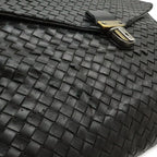 Bottega Veneta Intrecciato Business Briefcase Documents Purse Leather Black — view 9