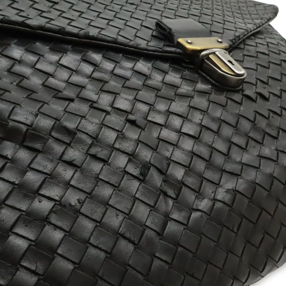 Bottega Veneta Intrecciato Business Briefcase Documents Purse Leather Black — view 9
