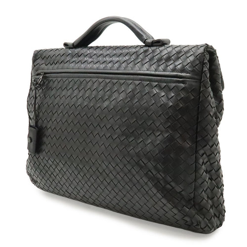 Bottega Veneta Intrecciato Business Briefcase Documents Purse Leather Black — view 2
