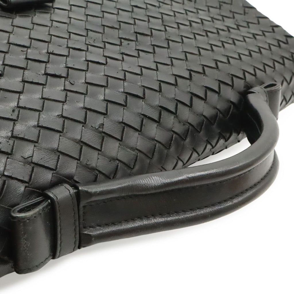 Bottega Veneta Intrecciato Business Briefcase Documents Purse Leather Black — view 5