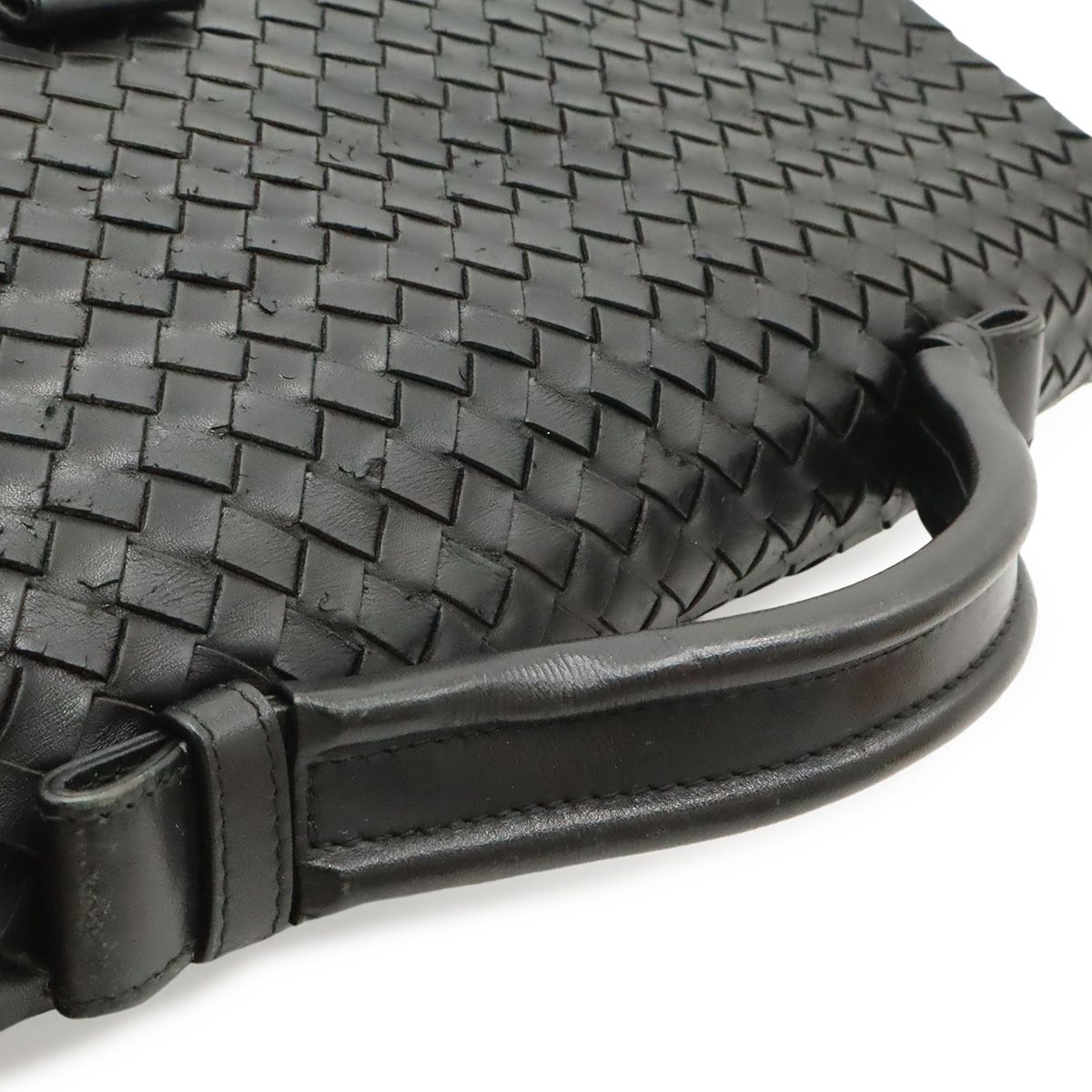 Bottega Veneta Intrecciato Business Briefcase Documents Purse Leather Black — view 5