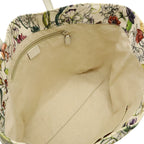 Gucci Flora Tote Floral Pattern Flower Canvas Leather White Multicolor — view 5
