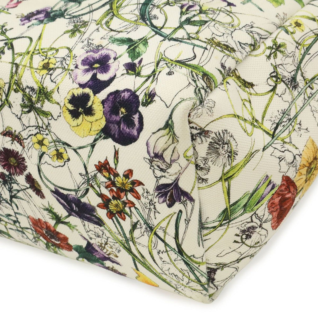 Gucci Flora Tote Floral Pattern Flower Canvas Leather White Multicolor — view 3