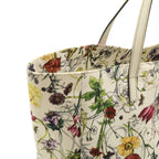 Gucci Flora Tote Floral Pattern Flower Canvas Leather White Multicolor — view 7