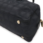 Chanel New Travel Line Mini Boston Bag Nylon Jacquard Leather Black Gold — view 3