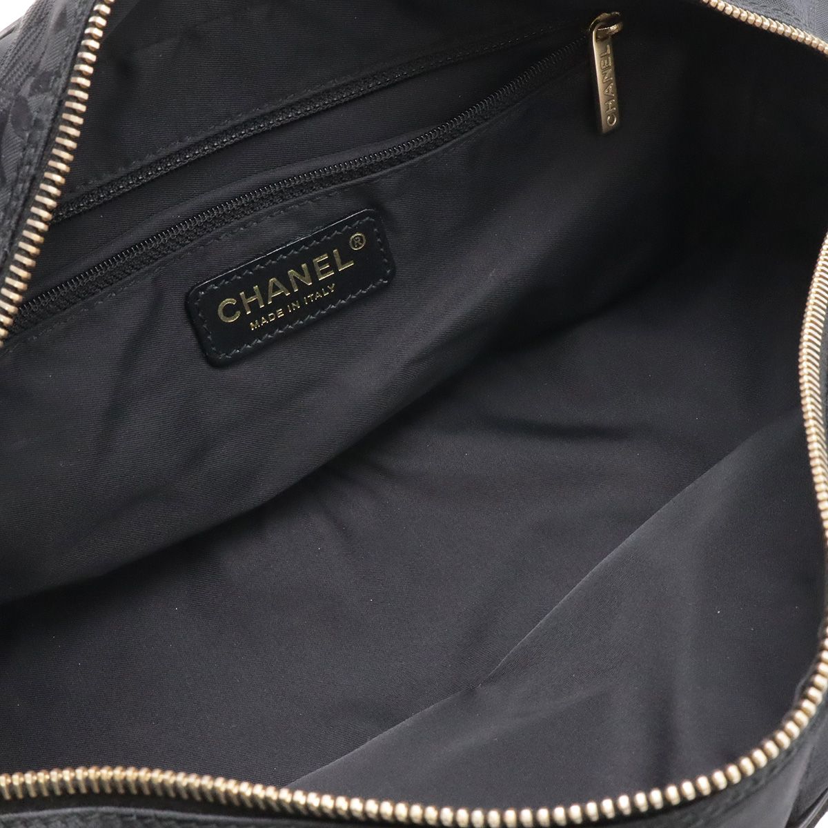 Chanel New Travel Line Mini Boston Bag Nylon Jacquard Leather Black Gold — view 7