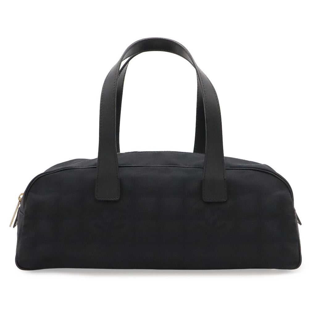 Chanel New Travel Line Mini Boston Bag Nylon Jacquard Leather Black Gold