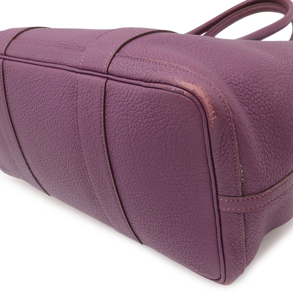 Hermes Garden Party PM Tote Negonda Leather Cassis Purple Silver — view 3