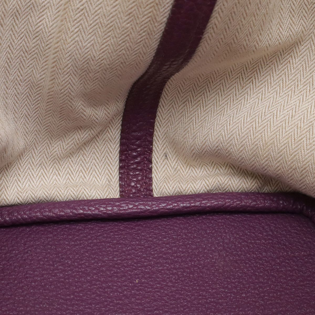 Hermes Garden Party PM Tote Negonda Leather Cassis Purple Silver — view 7