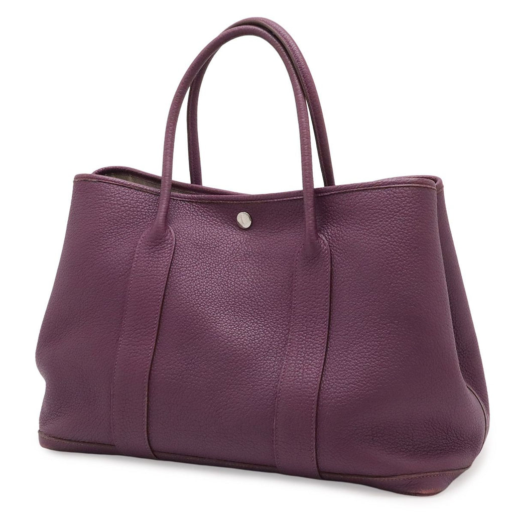 Hermes Garden Party PM Tote Negonda Leather Cassis Purple Silver — view 2