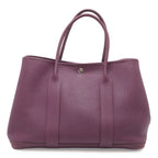Hermes Garden Party PM Tote Negonda Leather Cassis Purple Silver