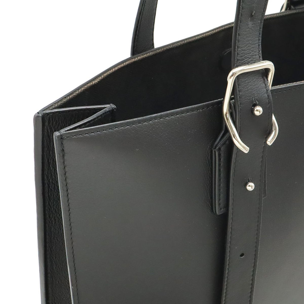 Loewe Anagram Buckle Horizontal Tote Shoulder Bag Leather Black Silver — view 5