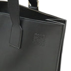 Loewe Anagram Buckle Horizontal Tote Shoulder Bag Leather Black Silver — view 8