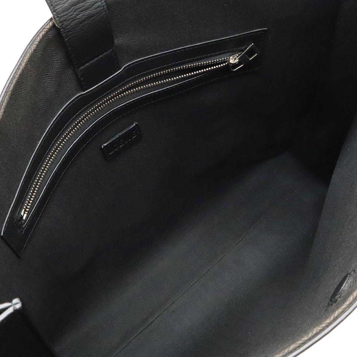 Loewe Anagram Buckle Horizontal Tote Shoulder Bag Leather Black Silver — view 6